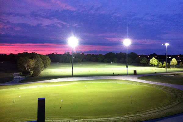 driving range at night