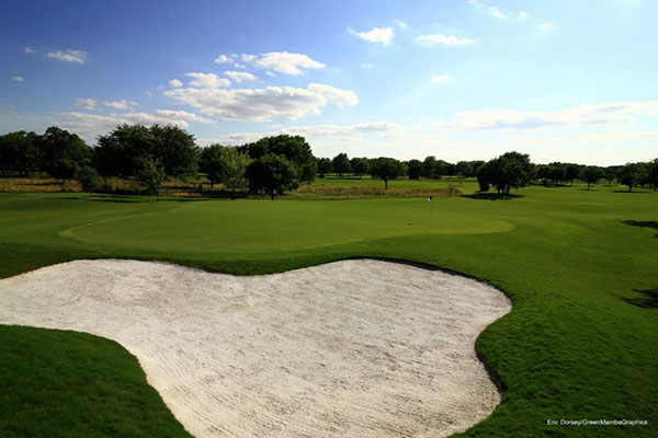 bunker at Pecan Hollow Golf Course